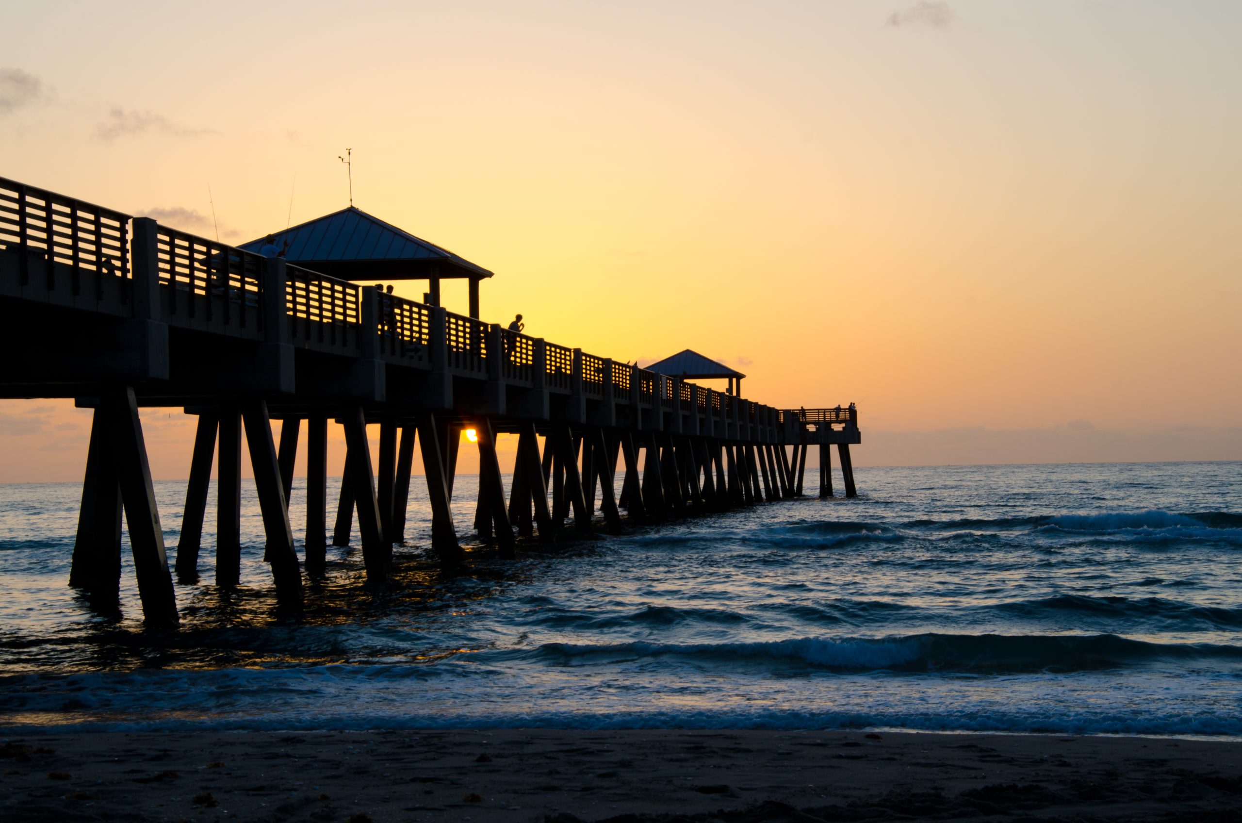 Juno Pier florida pier sunrise ocean sea 1425645 pxhere.com